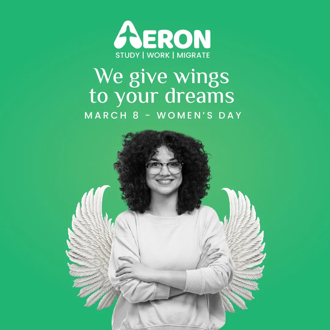 Women’s Day post by Aeron Education, a leading study abroad consultancy in Perinthalmanna, empowering students to achieve their global education dreams